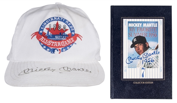Mickey Mantle Signed "My Favorite Summer" Book And 1988 All Star Game Hat (PSA/DNA)